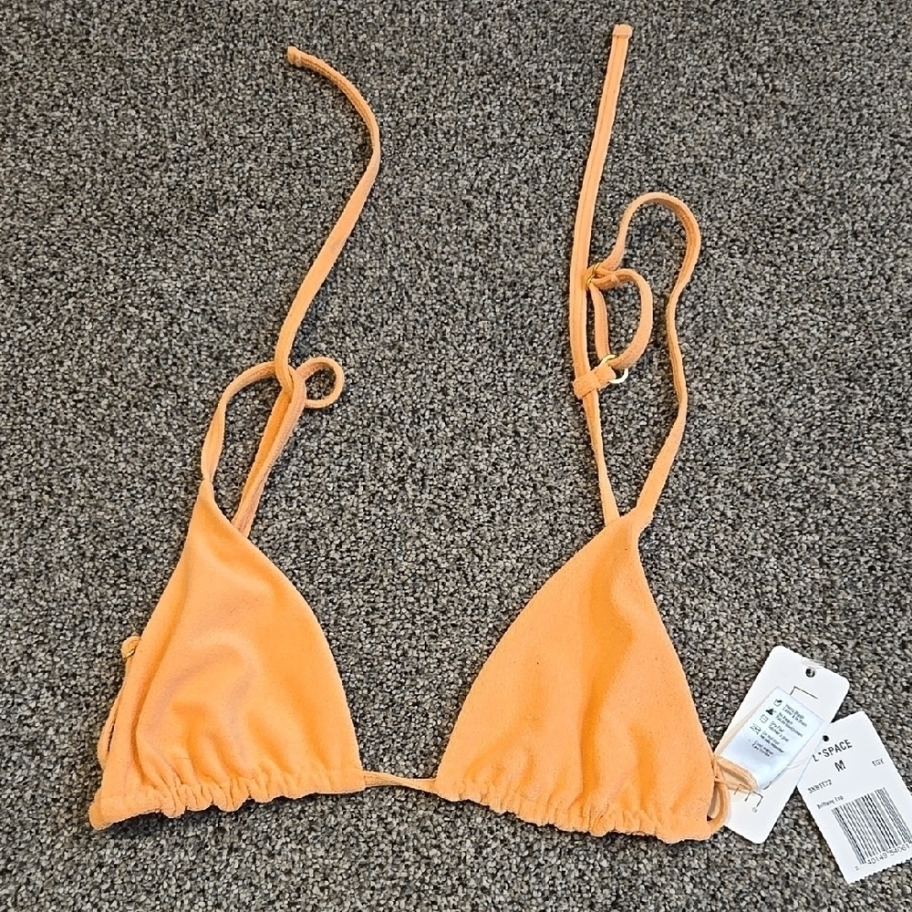NEW L Space Orange Triangle Bikini Top Sz M